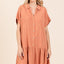 Linen Blend Button Down Shirt Mini Dress for Women