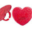 Bagues en cœur pailletées rouges - 12 ou 72 pièces