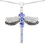 Colgante de Plata Esterlina con Tanzanita y Topacio Blanco de 1.93 Quilates
