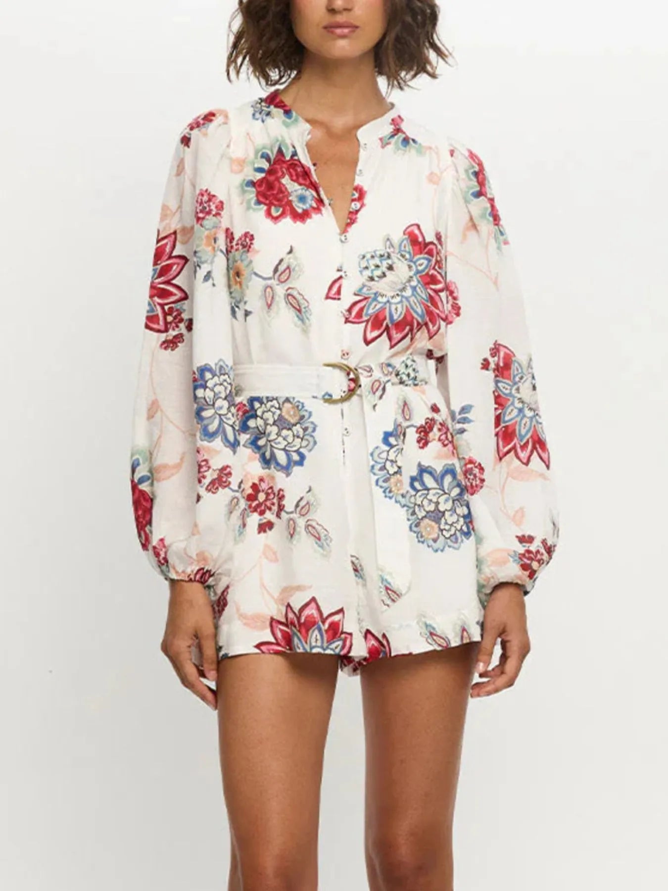 Mono de manga larga con estampado floral