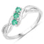 0.28 Carat Zambian Emerald and Diamond 14K White Gold Ring