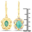 Elegant 2.36 Carat Genuine Emerald & White Topaz Earrings