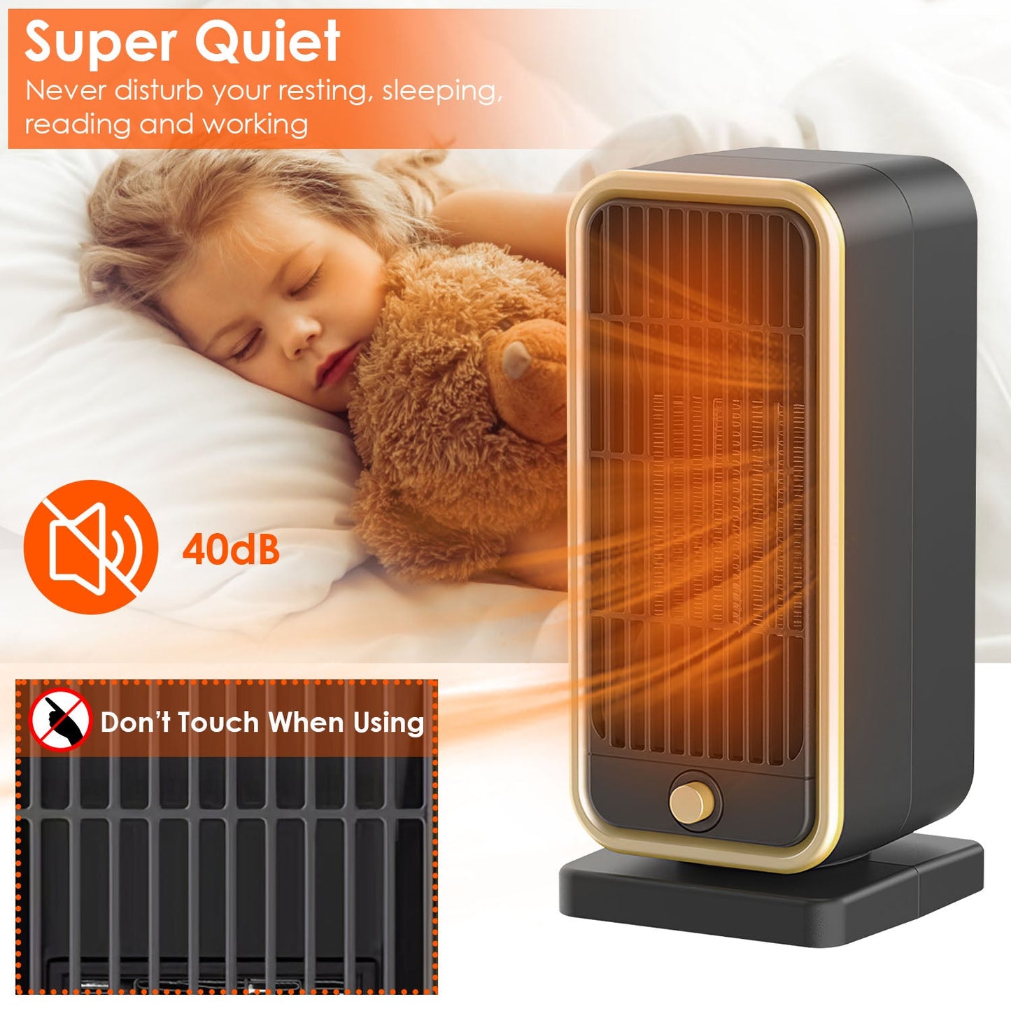 Gbruno 500W Portable Electric Space Heater with Safety Features