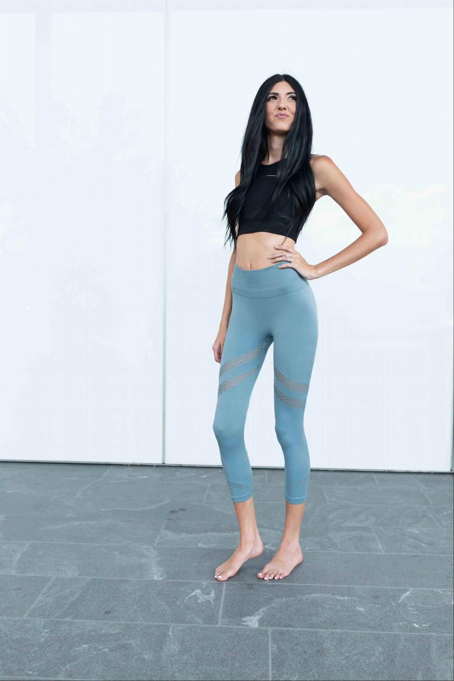 Leggings de Fitness Capri con Diseño de Malla Ventilada Activa