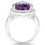 9.00 Carat Genuine Amethyst Sterling Silver Ring