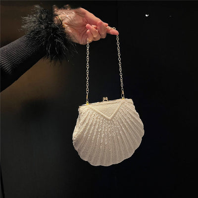 Sac à bandoulière élégant en forme de coquillage pour femmes