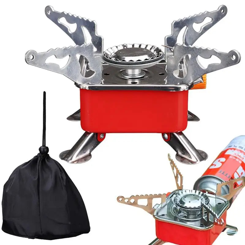 Camping Foldable Windproof Portable Burner Outdoor Gas Tank Stove for Backpacking Camping Hiking and Picnic Camping Burner - Korvel
