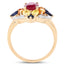 14K Yellow Gold Plated Multi Stone Engagement Ring