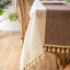 90x90 cm Plaid Decorative Linen Tablecloth with Tassels
