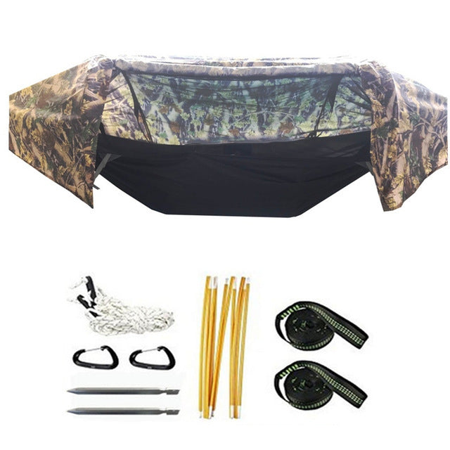 Premium Mosquito-Proof Camping Hammock with Tree Net