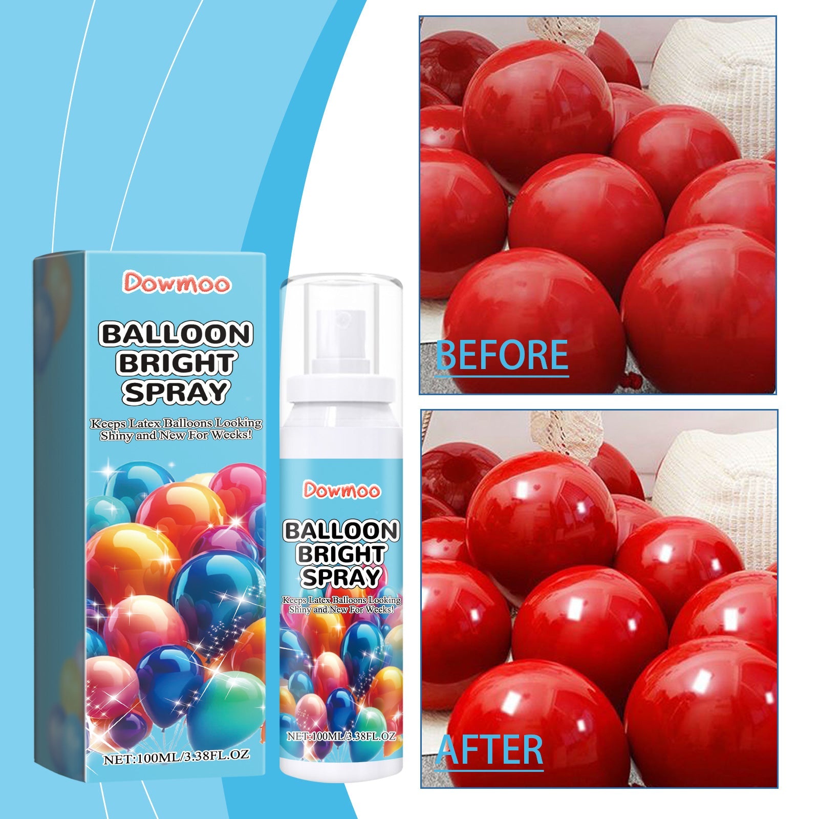 Balloon Highlight Spray, Anti-Oxidation To Keep The Appearance Of The Balloon Bright And Enhance The Gloss Scene Decoration - Korvel