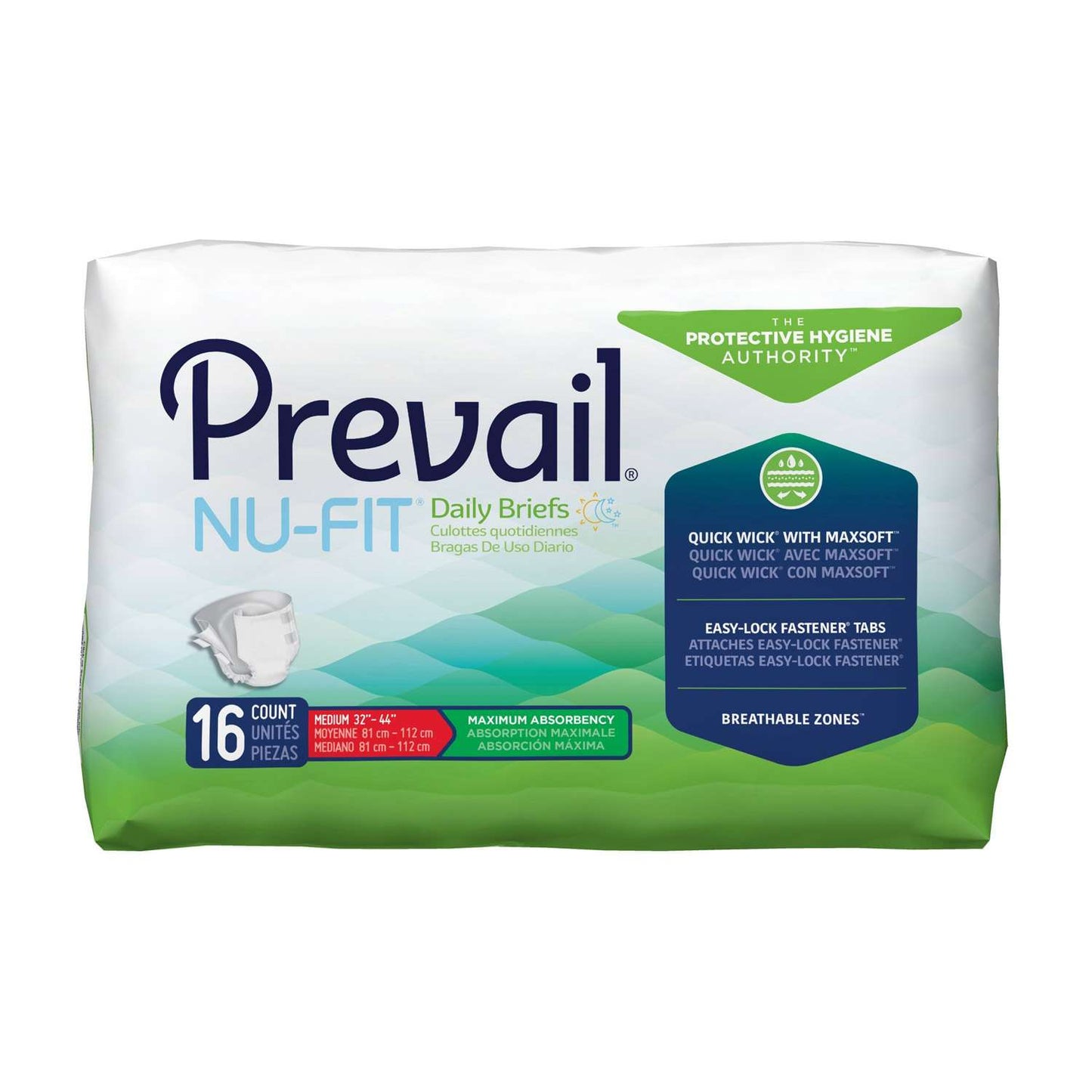 Prevail Nu-Fit Incontinence Adult Daily Briefs, Large - 20 Count