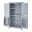 Bathroom floor storage cabinet, bathroom storage cabinet, 4-door independent cabinet, adjustable shelf, adaptive shelf, gray - Korvel