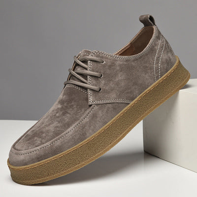 Casual Smart Flat Shoes for Men - Matte Leather Lace-up