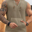 Men's Lace Up Hooded Top