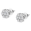 Pendientes de diamantes florales de oro blanco de 14 quilates