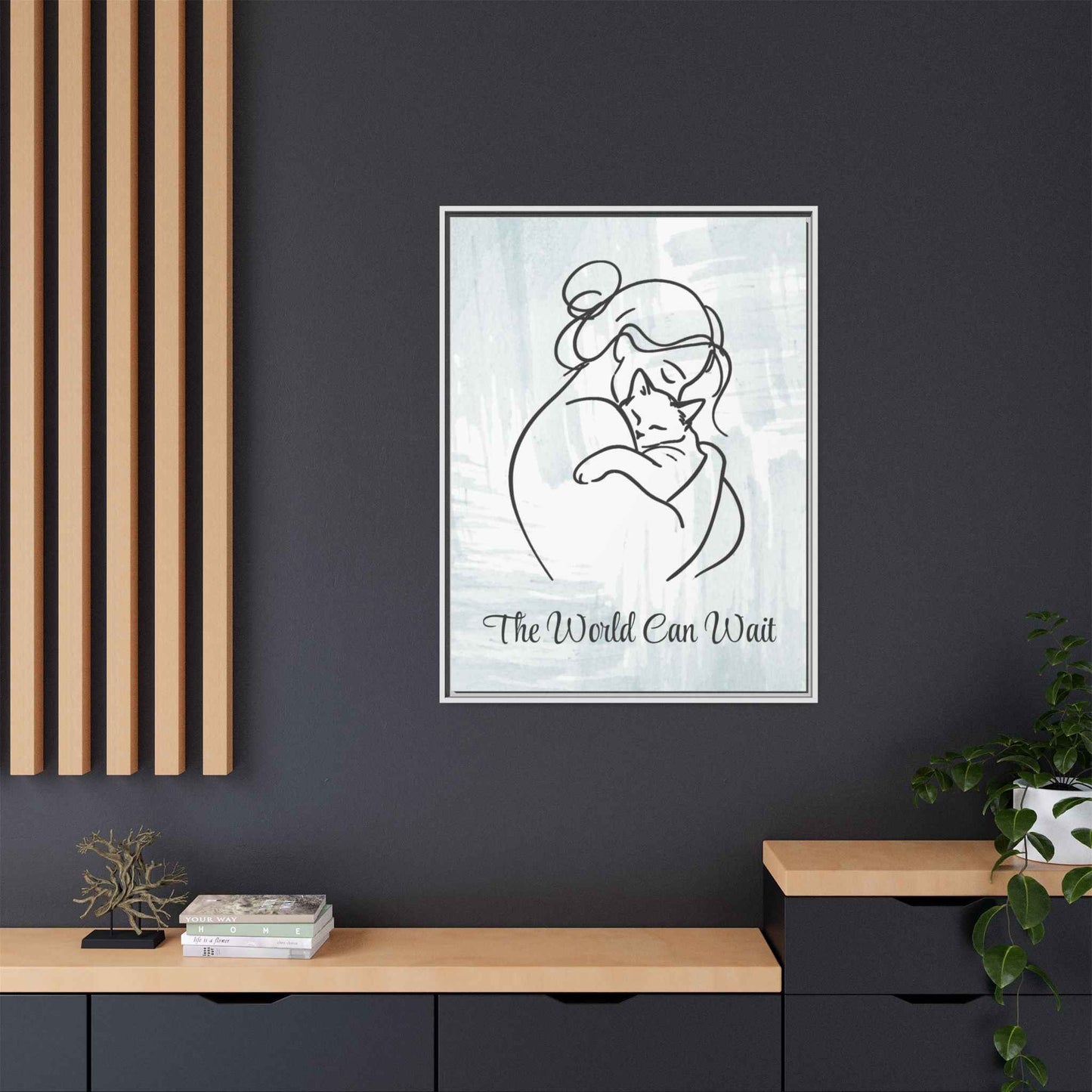 L'impression sur toile Chat Le Monde Peut Attendre