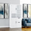 Bathroom storage cabinet with doors and drawers, multiple storage spaces, independent, open adjustable shelves, white - Korvel
