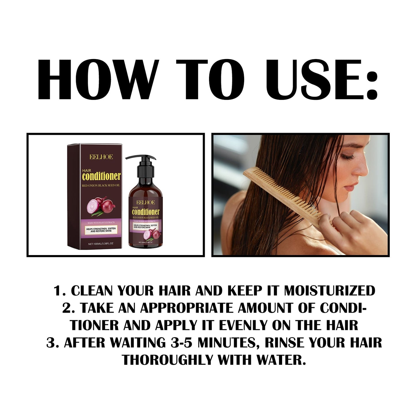 Après-shampooing à l'huile de ciboule rouge et de graine noire
