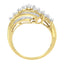 10K Yellow Gold Round and Baguette Diamond-Cut Engagement Ring - Size 7