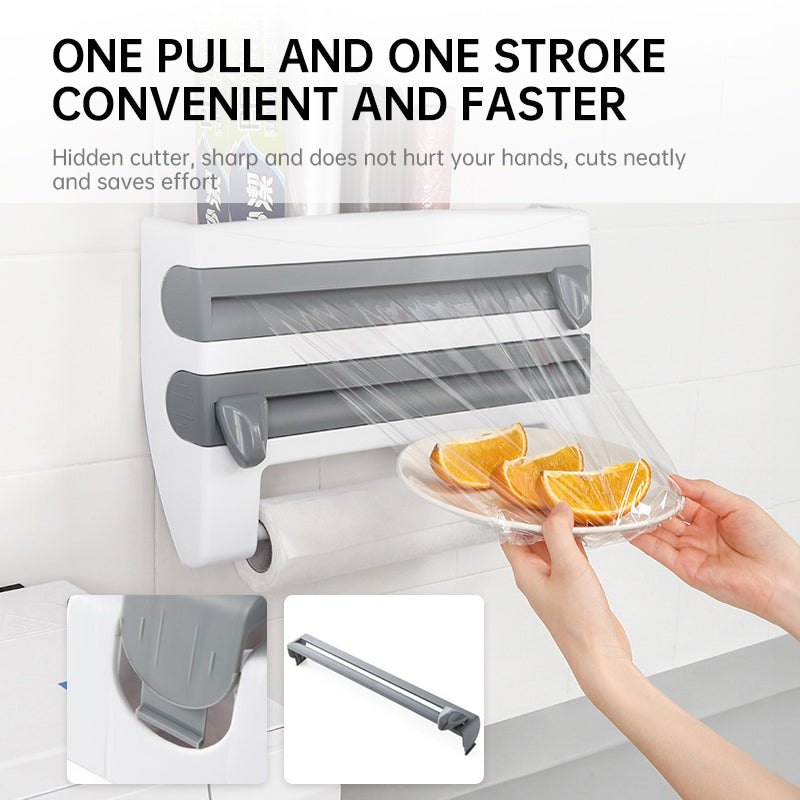 3-in-1 Wall Kitchen Roll Holder with Magnetic Suction Cup