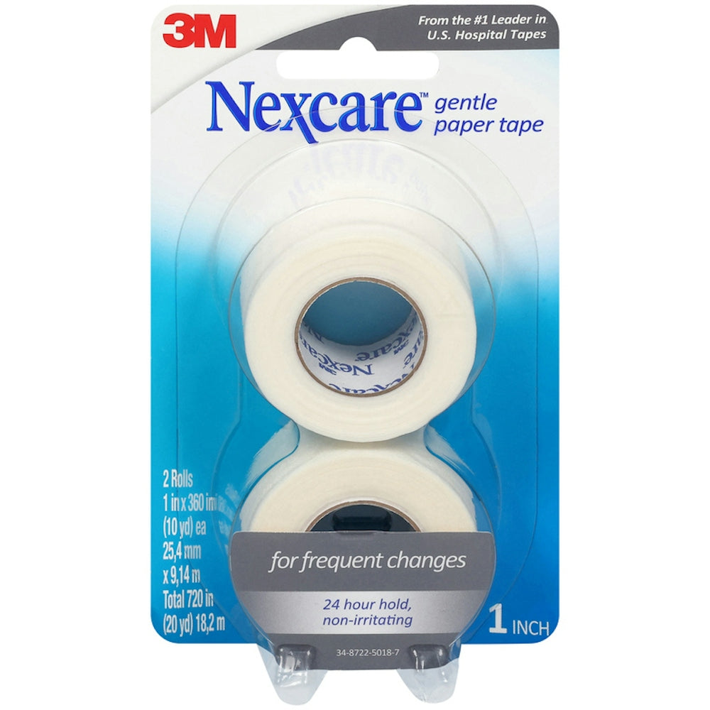 Nexcare Gentle Paper First Aid Tape Rolls - 1 Inch x 10 Yards
