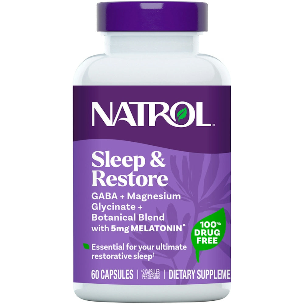 Natrol Melatonin Restore Aide au Sommeil, 60 Capsules
