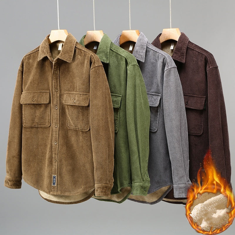 Men's Fleece Lined Casual Coat Shirt
