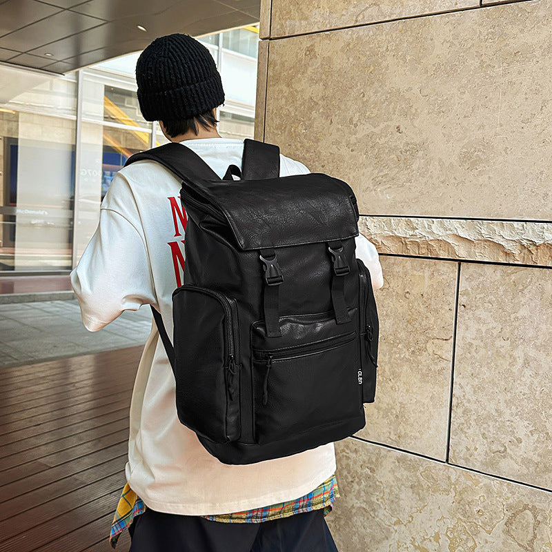 Retro Leather Laptop Backpack for Men and Women