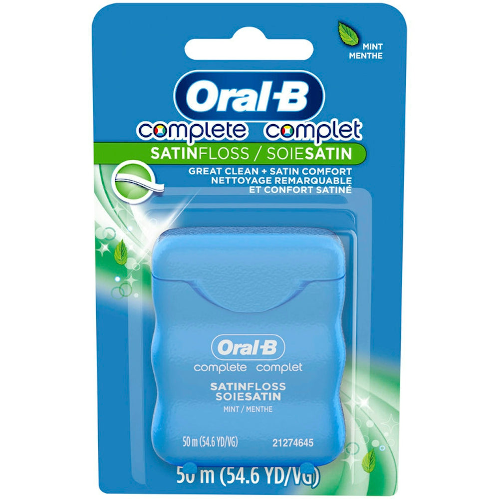 Fil dentaire Oral-B Complete Satin – Saveur menthe (50 m / 54,6 yds)