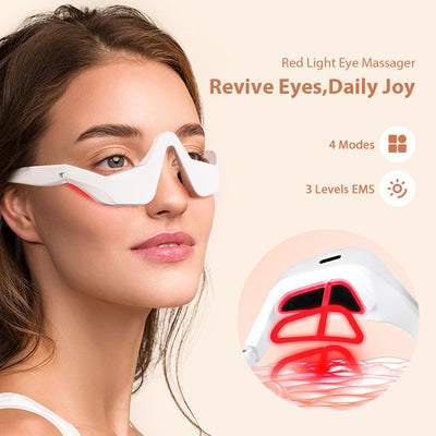 Microcurrent Massaging Eye Beauty Device with EMS and Red Light for Eye Massage and Dark Circle Reduction - Korvel