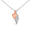 14K Rose Gold Plated Diamond Heart & Wing Pendant Necklace