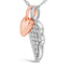 14K Rose Gold Plated Diamond Heart & Wing Pendant Necklace