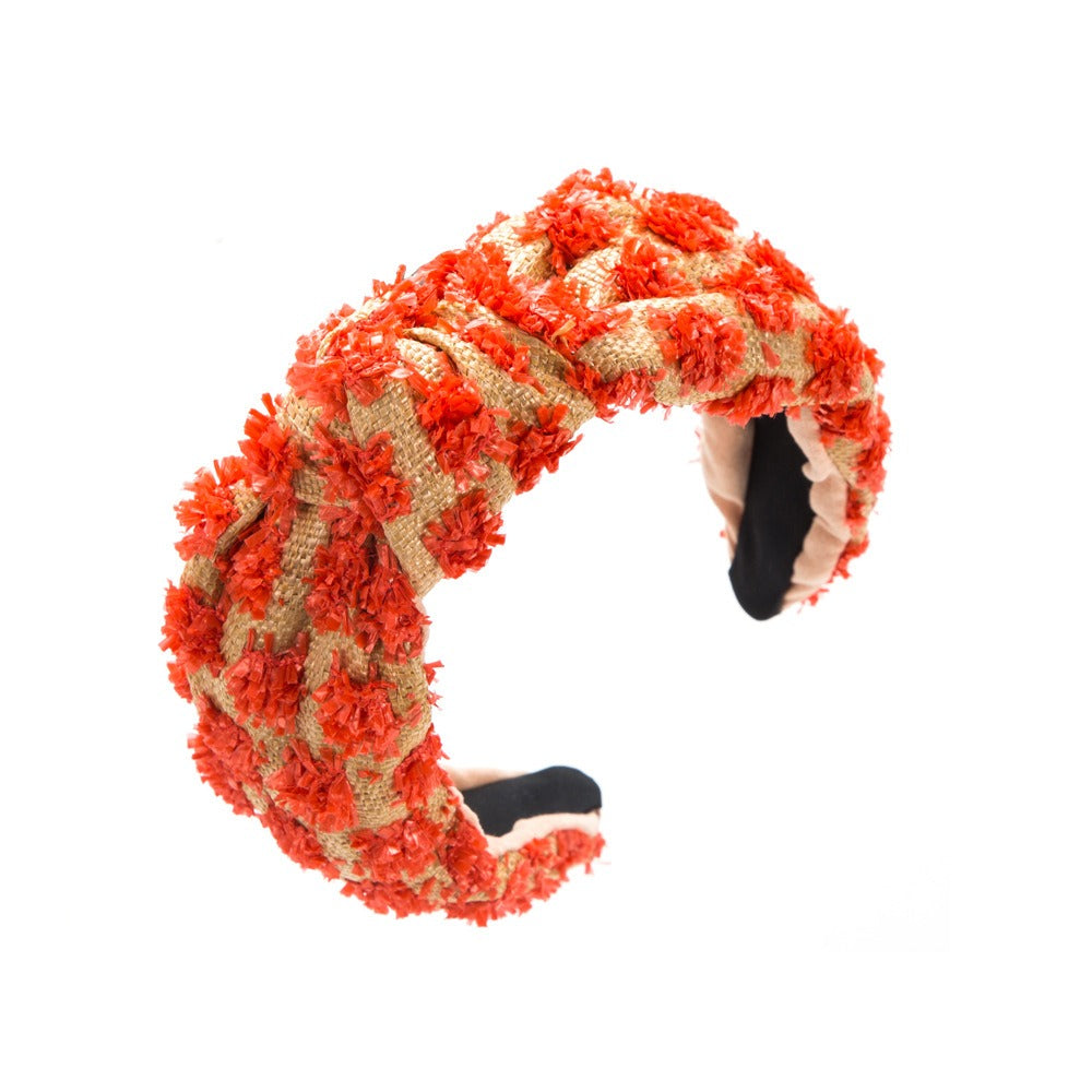 Weaving candy colored flower headband with simple knotting and wide edge headband - Korvel