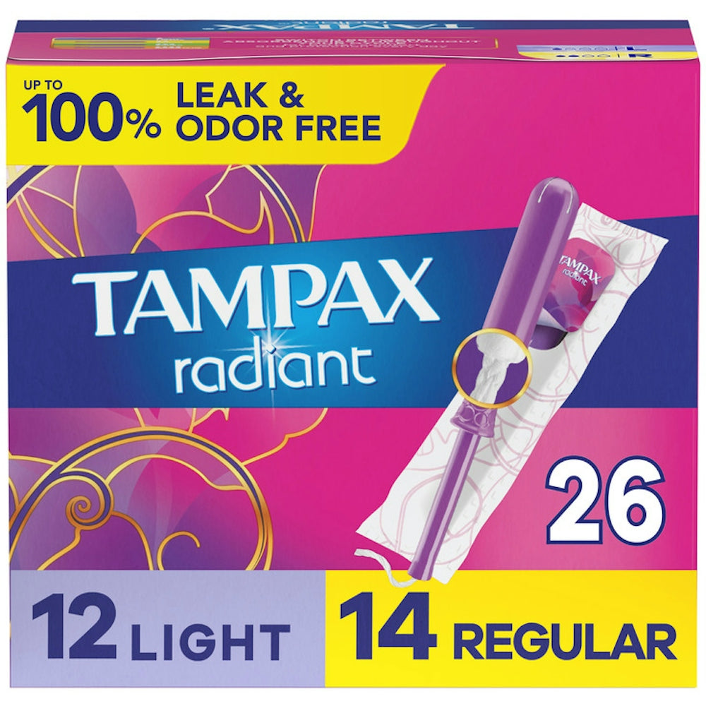 Tampax Radiant Tampons Paquete Doble - Absorbencia Ligera/Regular