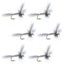 Barbless White Wulff Classic Hair Wing Dry Fly - Size 14 (6 Pack)