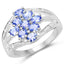 Bague en argent sterling avec tanzanite et topaze blanche de 1,59 carat