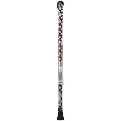 Drive Medical Foam Grip Offset Handle Walking Cane - Pink Floral