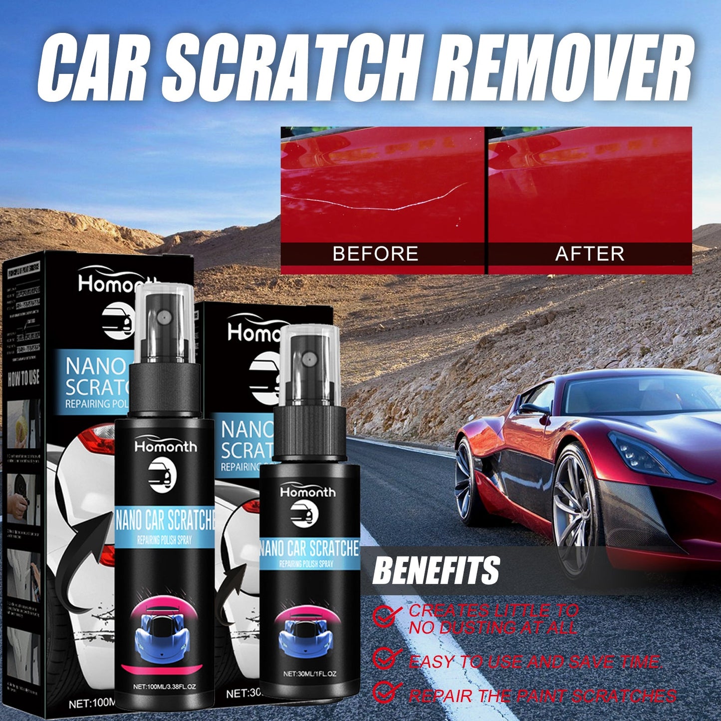 Spray de reparación de arañazos automotriz para el mantenimiento de pintura