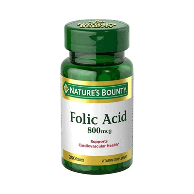 Nature's Bounty Folic Acid 800 Mcg Supplement - 250 Tablets