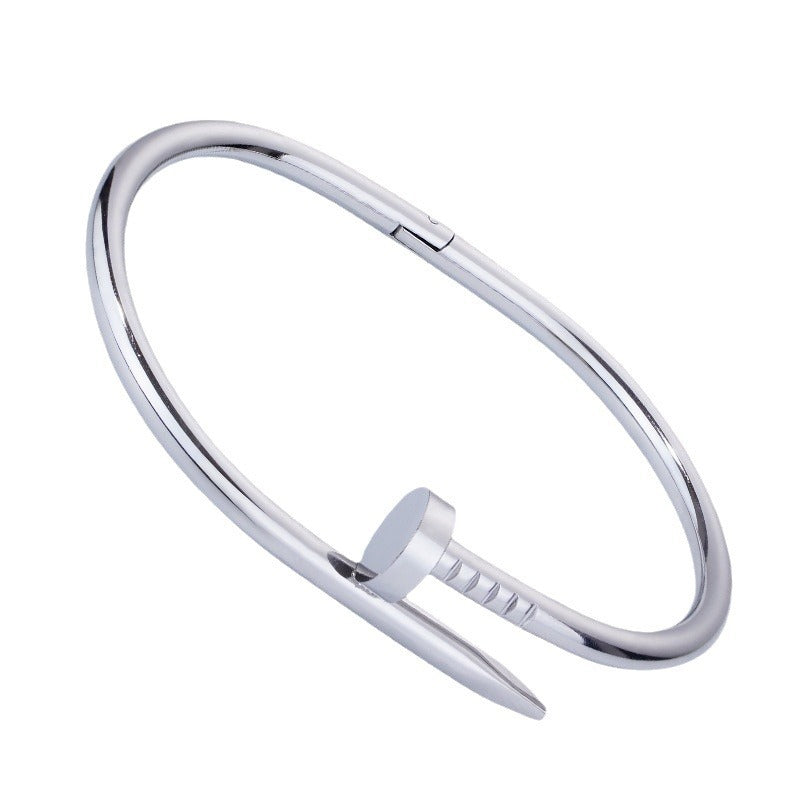 Diamond titanium steel bracelet for women, light luxury, non fading card home nail bracelet - Korvel