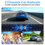 WiFi 1080P 3-Channel Dash Cam with Night Vision & 32GB Card
