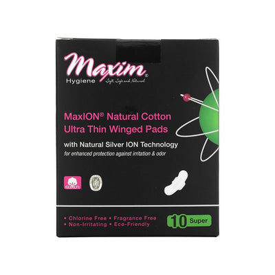 Maxim Hygiene Maxion Natural Ultra Thin Winged Pads, Super