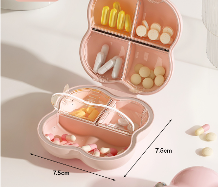 Moisture-proof and dust-proof portable large-capacity compartment storage box for 7 days of medicine - Korvel