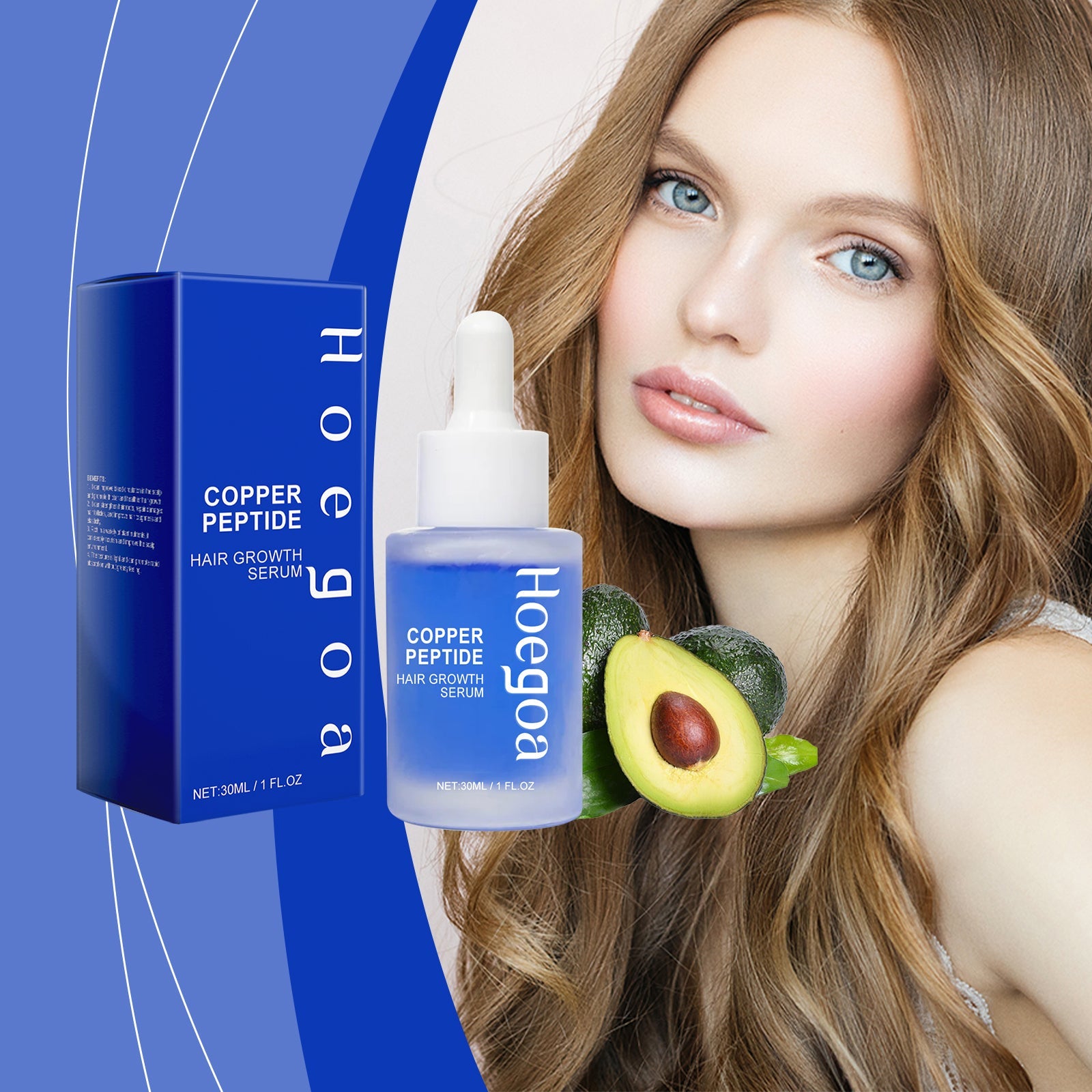Copper Peptide Hair Serum Nourishes Scalp, Nurses Roots, Restores Fluffy And Strong Hair - Korvel