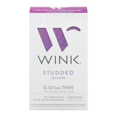 Condones con Textura Estampada Wink – Estimulación Mejorada, 10 Unidades