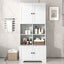 Elegant 4-Door Bathroom Storage Cabinet with Adjustable Shelves