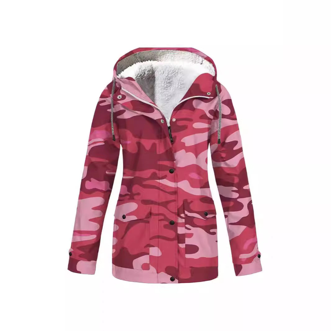 Hooded Camouflage Waterproof Outdoor Shell Jacket