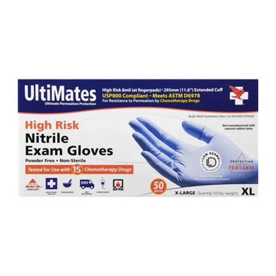 Ultimates High Risk Nitrile Exam Gloves - Large, 50 Count