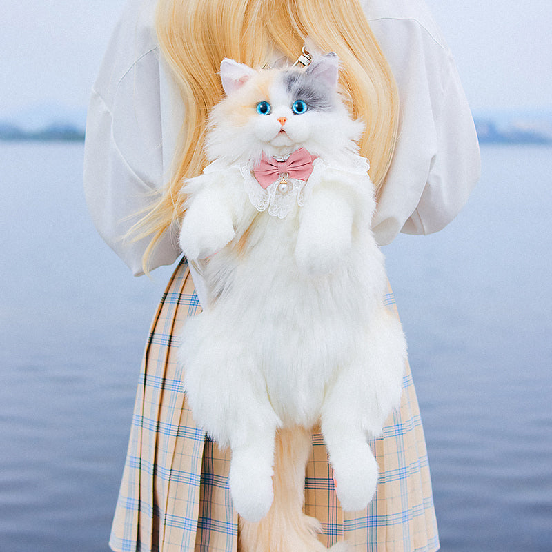 Unique Calico Cat Backpack, Doubles as a Plush Toy and Functional Bag - Korvel